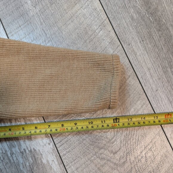 MINT CONDITION Liz Claiborne 100% Merino Wool Camel Knit Cardigan | Women's XL - Picture 12 of 13